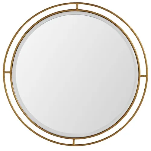 Belafonte Round Wall Mirror - Forged Gold - Gabby
