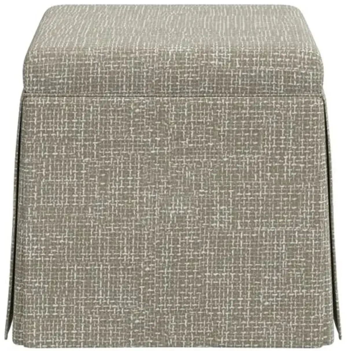 Anne Skirted Storage Ottoman - Basketweave - Beige