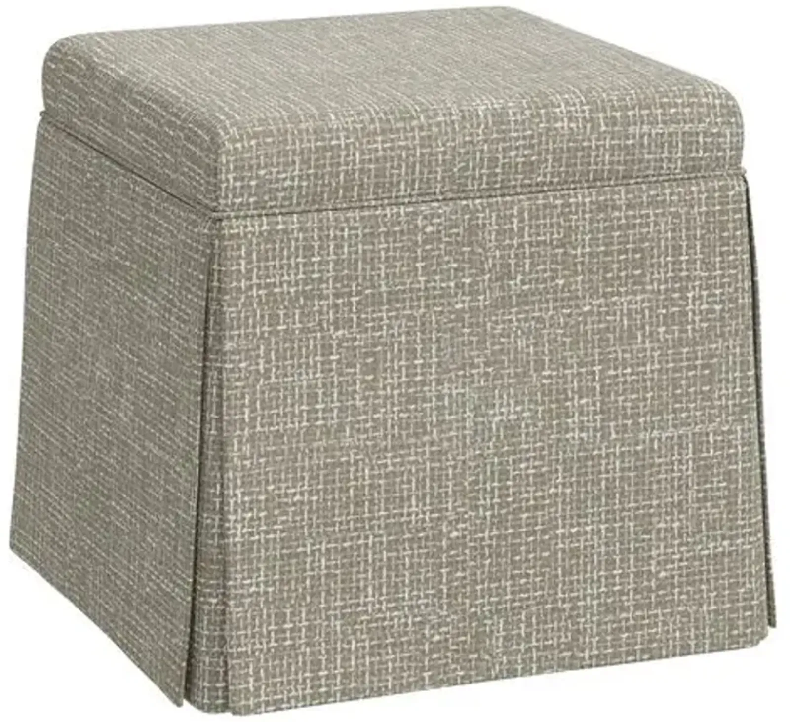 Anne Skirted Storage Ottoman - Basketweave - Beige