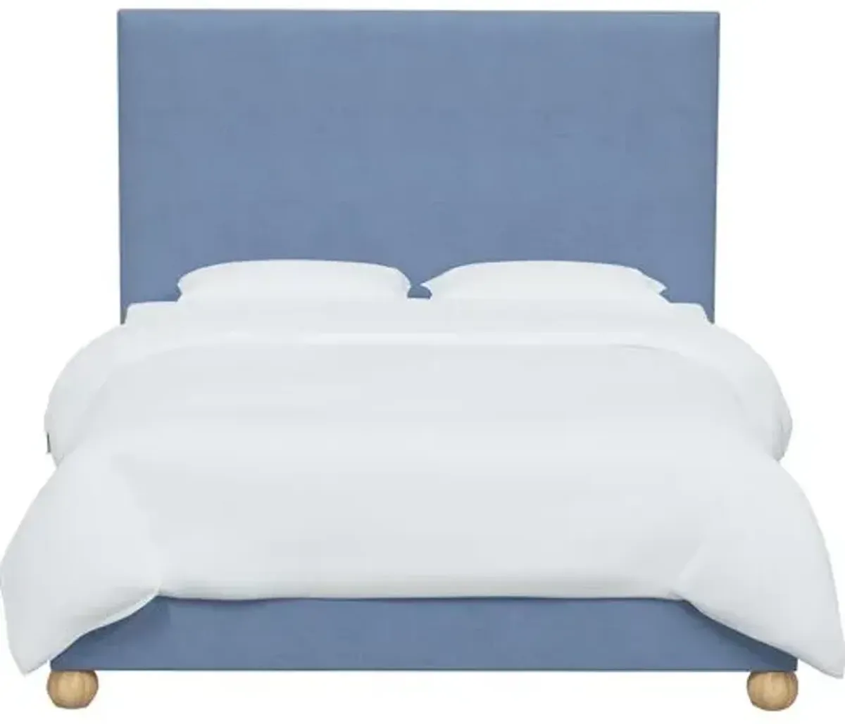 Luna Floor Length Bed - Linen - Blue