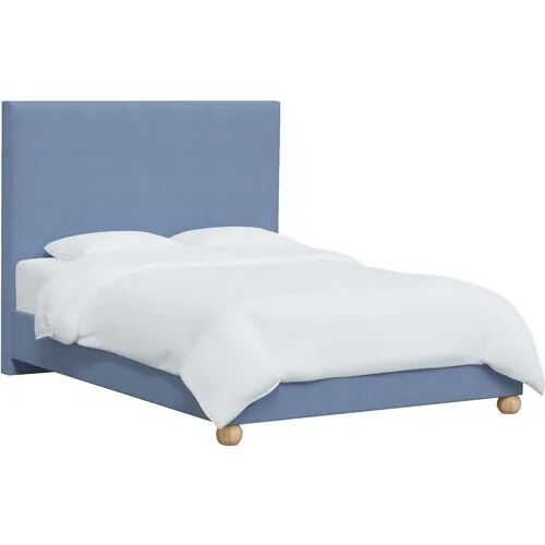 Luna Floor Length Bed - Linen - Blue