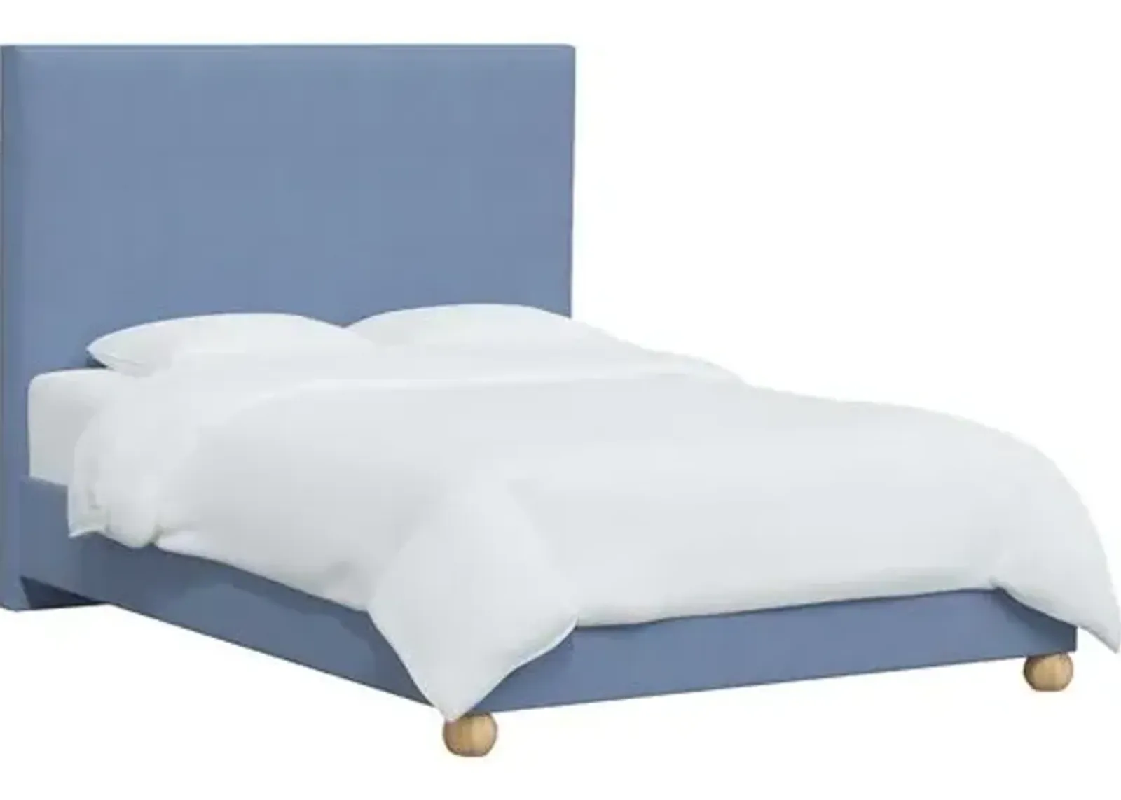 Luna Floor Length Bed - Linen - Blue