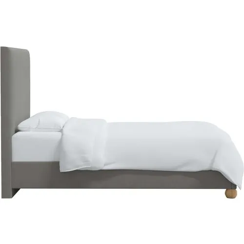 Luna Floor Length Bed - Linen - Gray