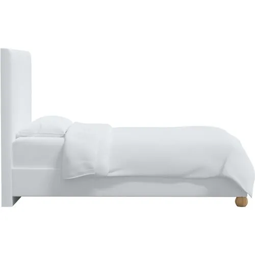 Luna Floor Length Bed - Linen - White