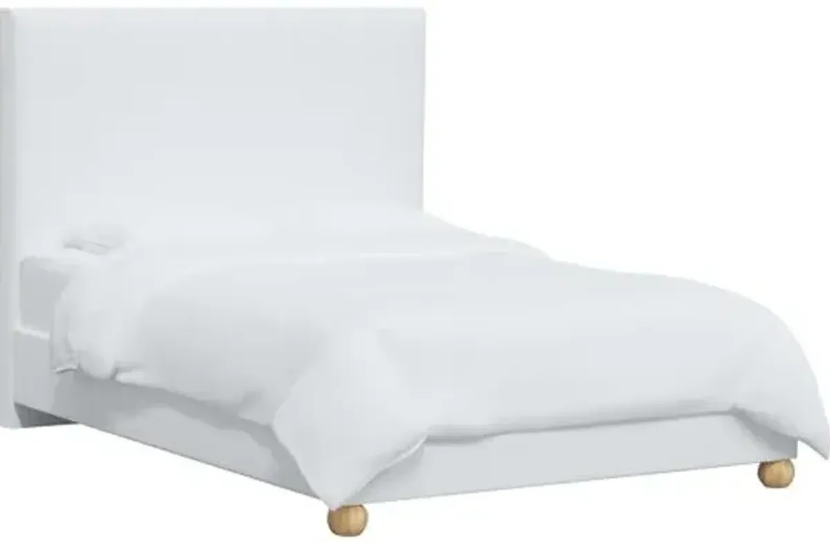 Luna Floor Length Bed - Linen - White