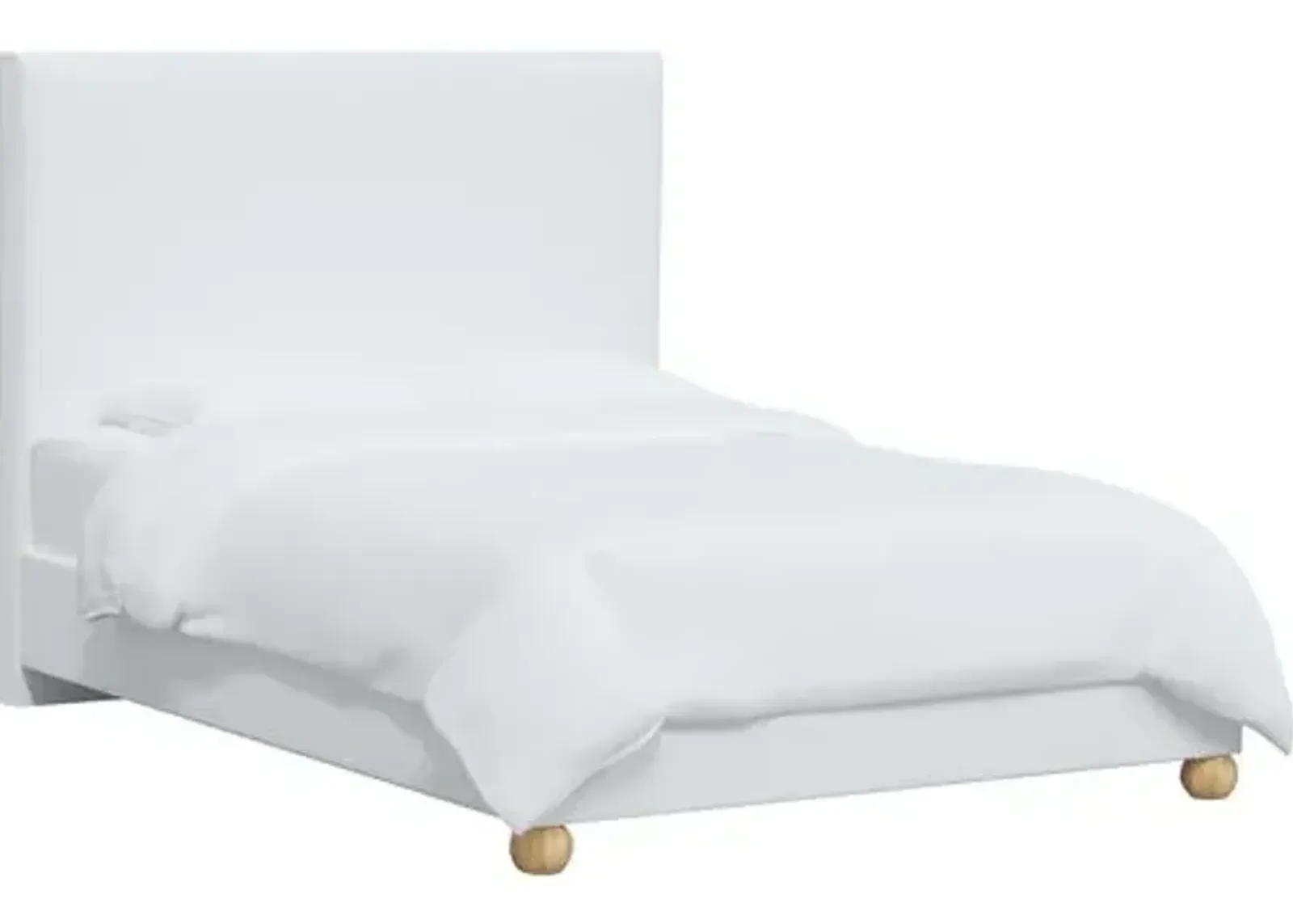 Luna Floor Length Bed - Linen - White