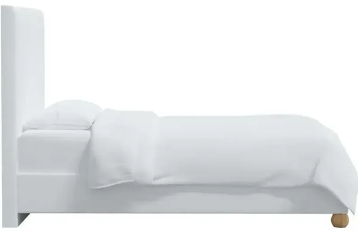 Luna Floor Length Bed - Linen - White