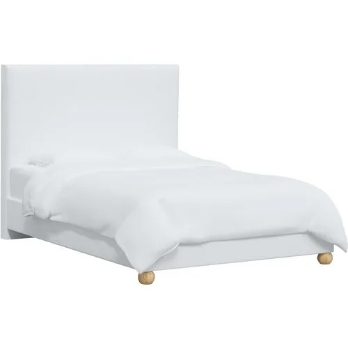Luna Floor Length Bed - Linen - White