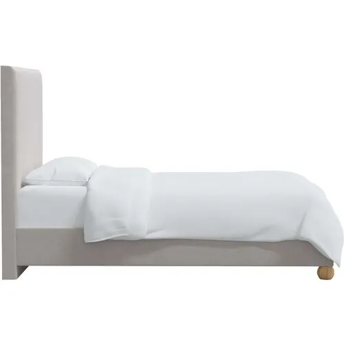 Luna Floor Length Bed - Velvet - Gray