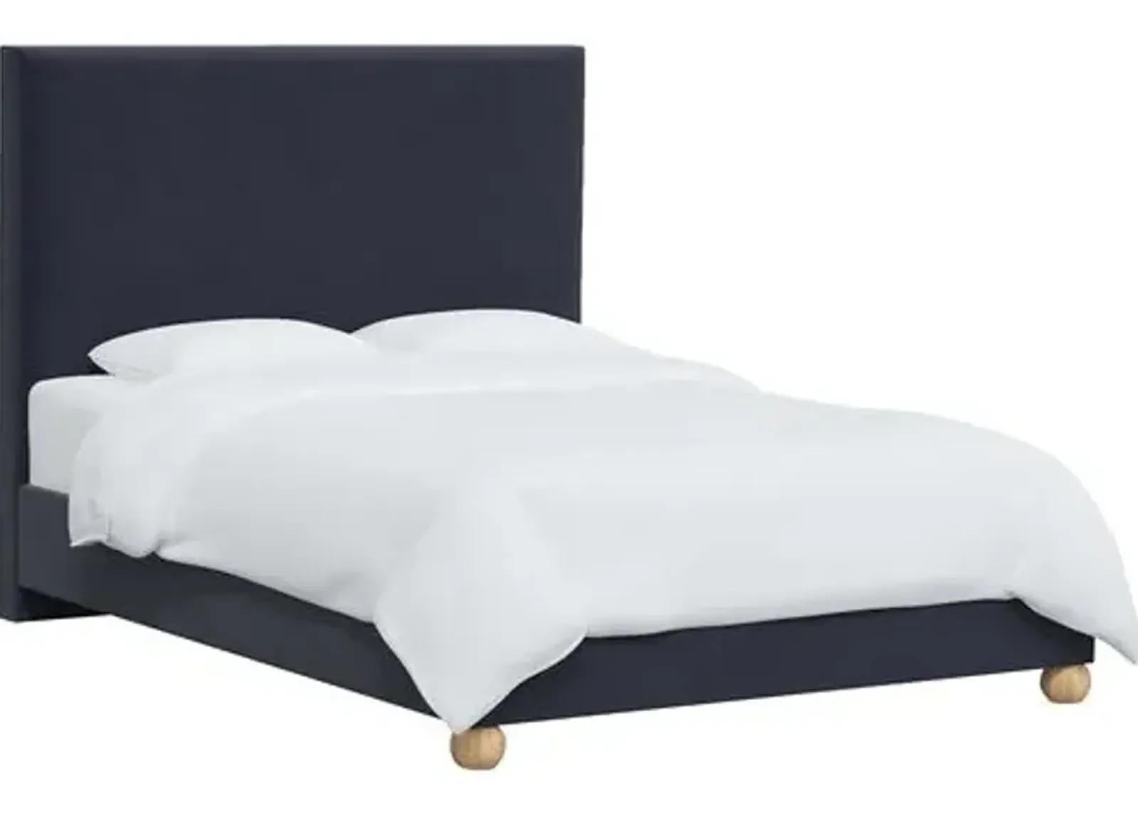 Luna Floor Length Bed - Velvet - Blue