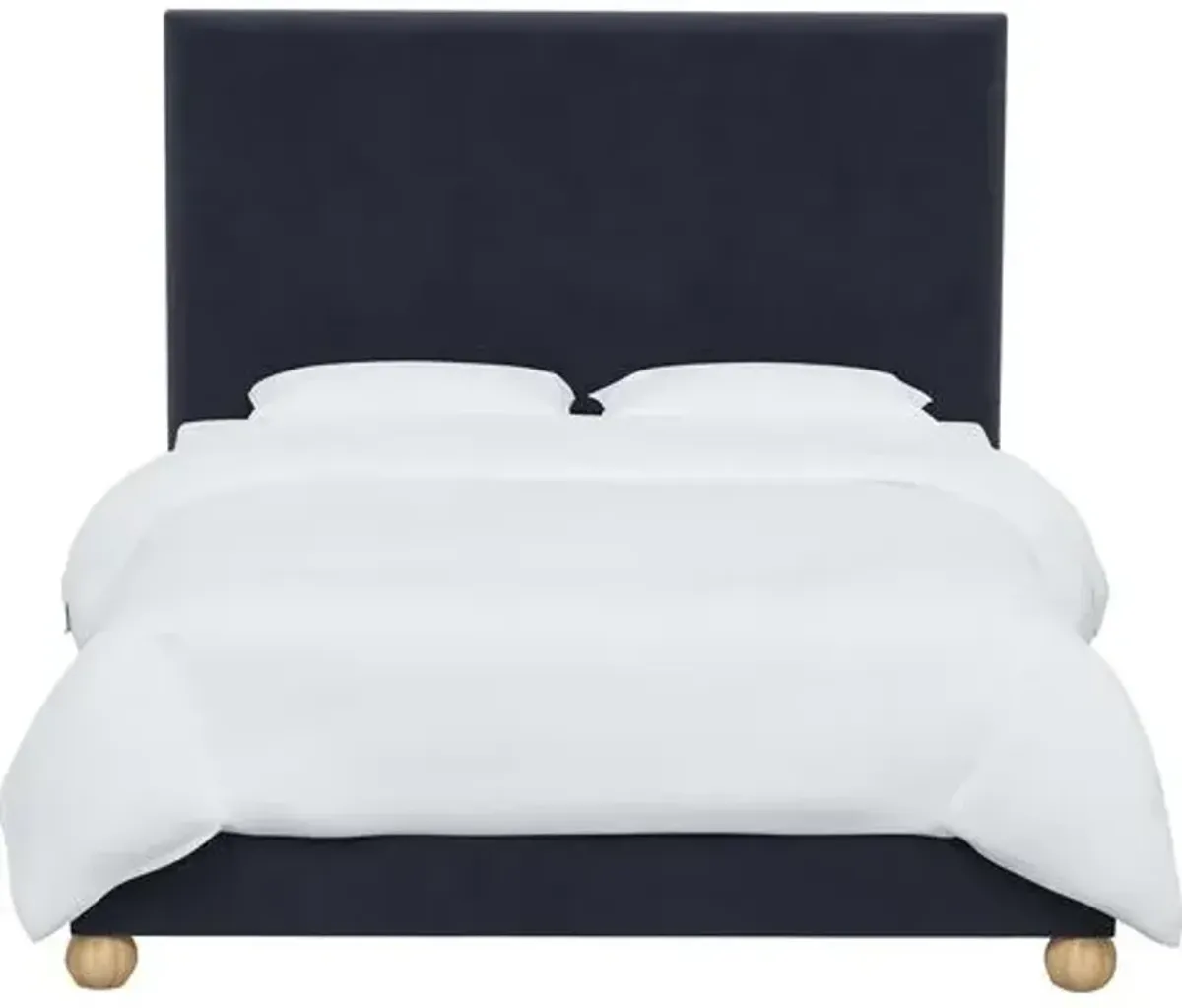 Luna Floor Length Bed - Velvet - Blue