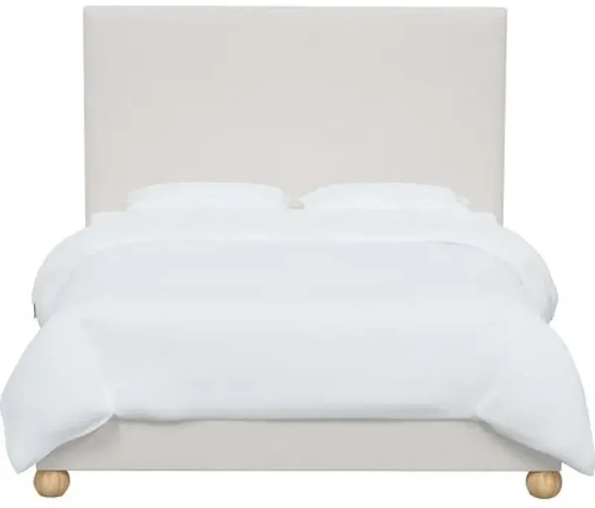 Luna Floor Length Bed - Velvet - White