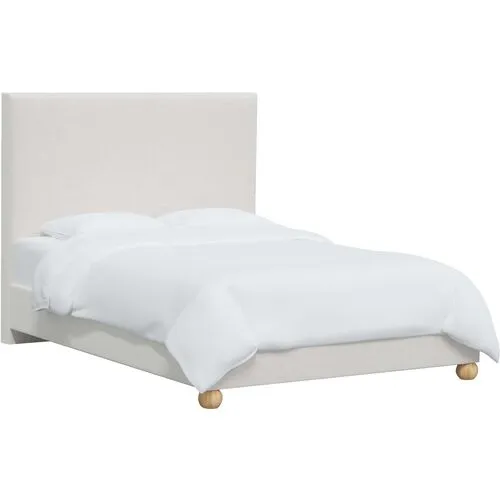 Luna Floor Length Bed - Velvet - White
