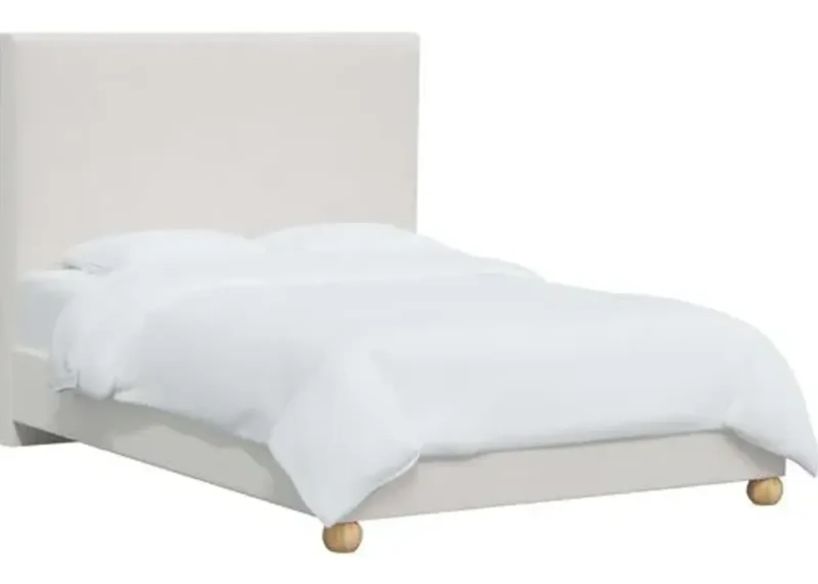 Luna Floor Length Bed - Velvet - White