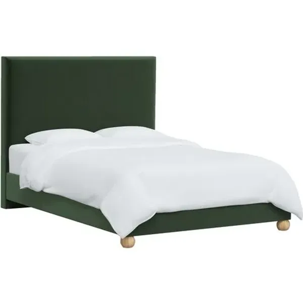 Luna Floor Length Bed - Velvet - Green