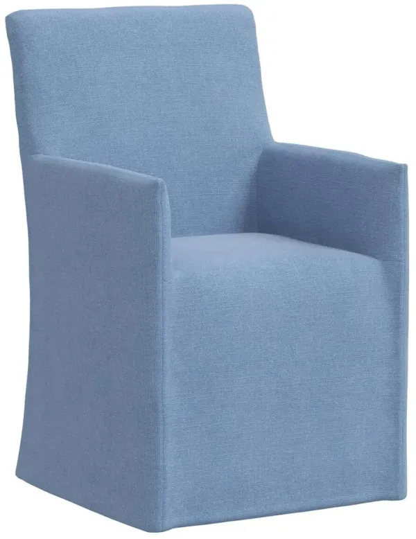 Edith Slipcover Dining Armchair, Linen