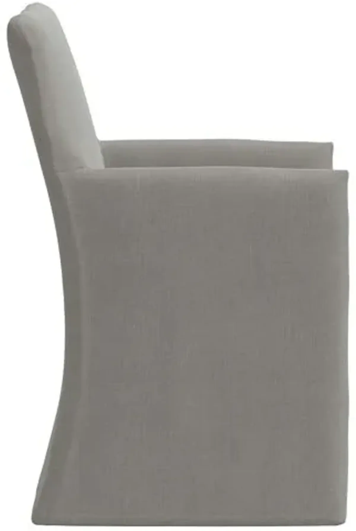 Edith Slipcover Dining Armchair - Linen - Gray