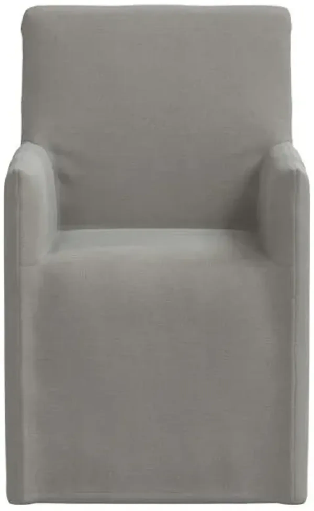 Edith Slipcover Dining Armchair - Linen - Gray