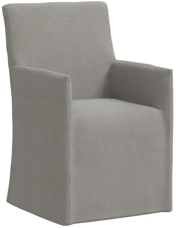 Edith Slipcover Dining Armchair, Linen