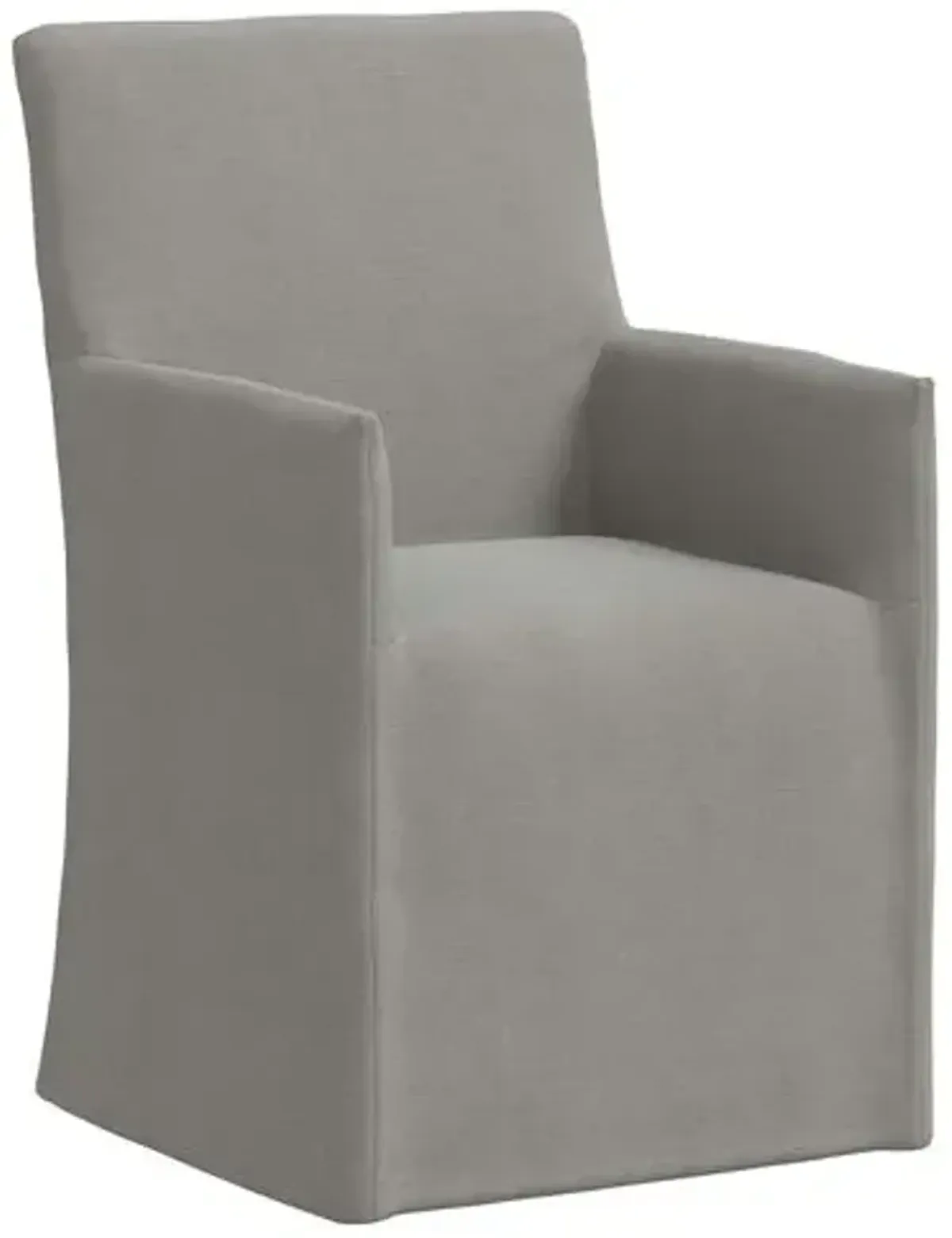 Edith Slipcover Dining Armchair - Linen - Gray