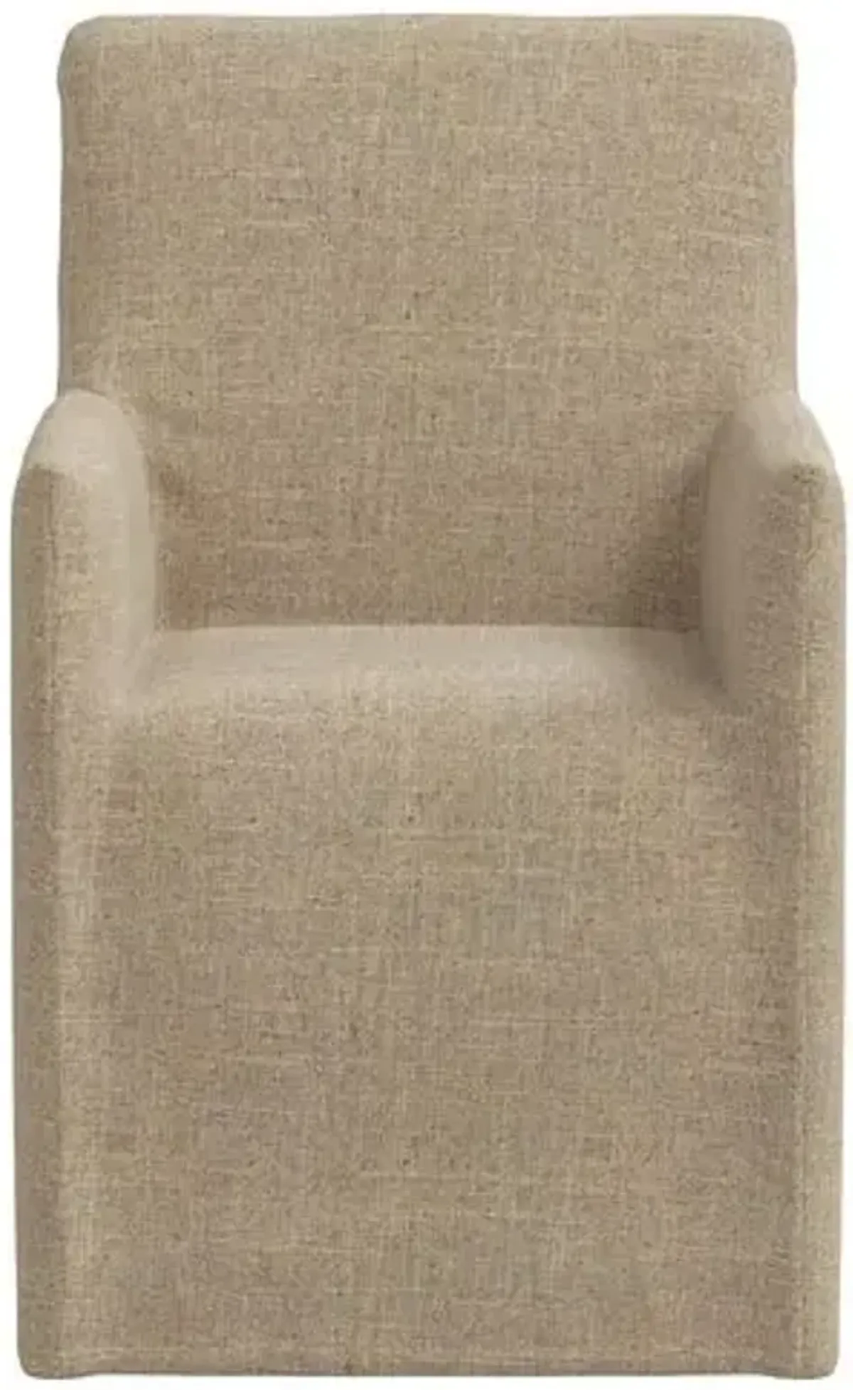 Edith Slipcover Dining Armchair - Linen - Brown