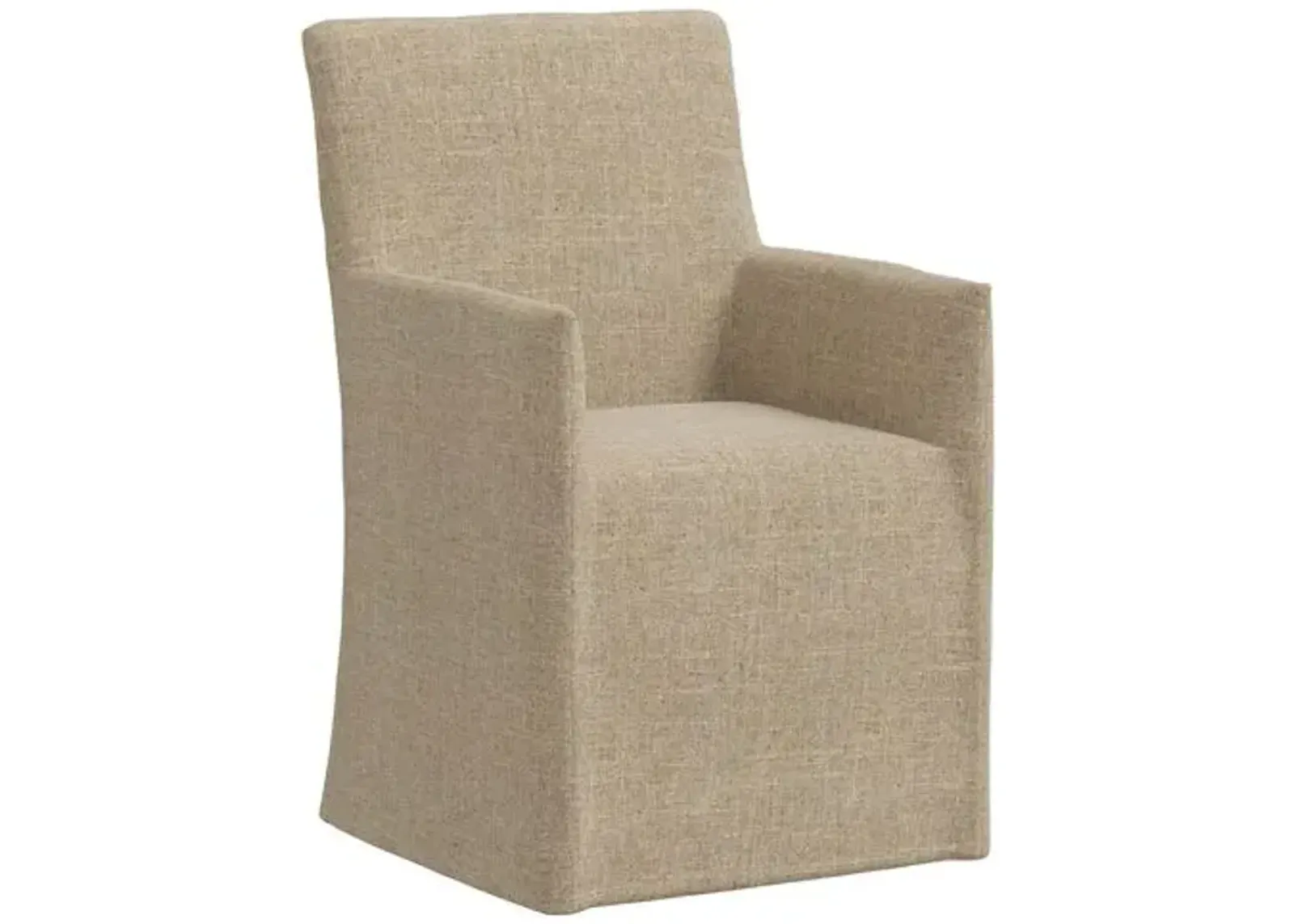 Edith Slipcover Dining Armchair - Linen - Brown