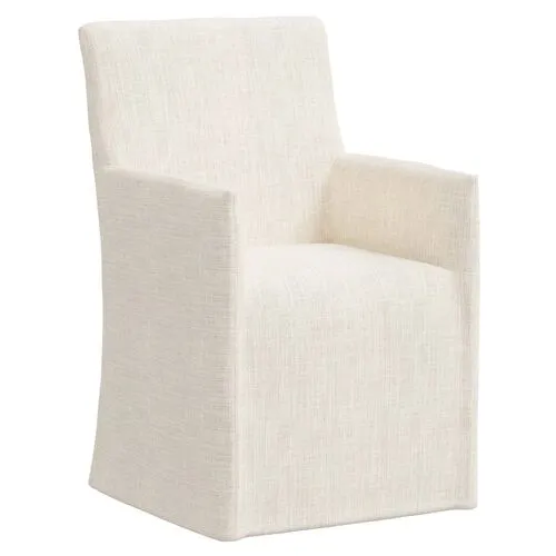 Edith Slipcover Dining Armchair - Linen - Beige