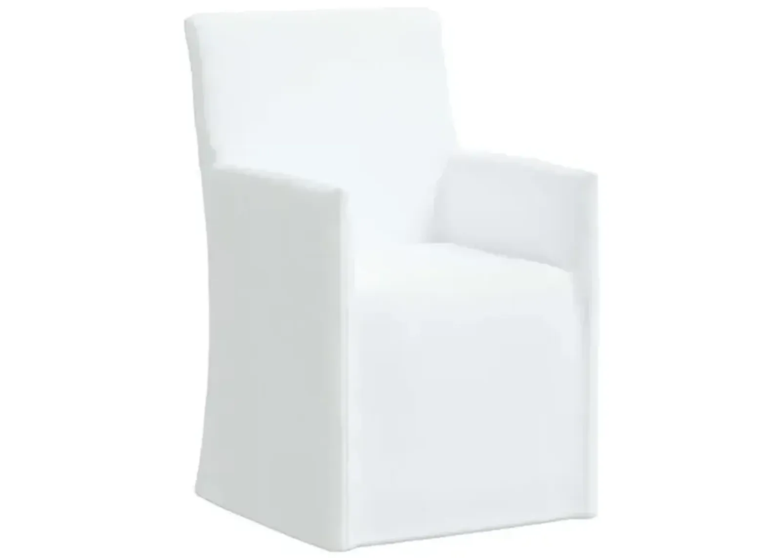 Edith Slipcover Dining Armchair - Linen - White