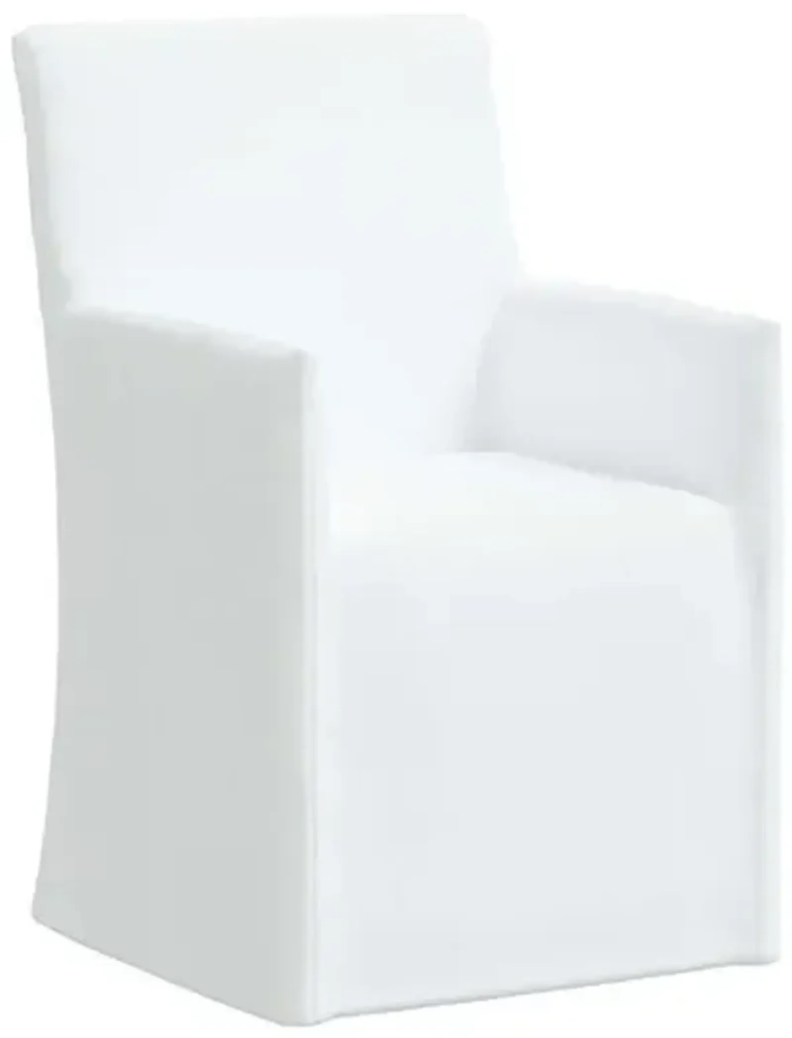 Edith Slipcover Dining Armchair - Linen - White