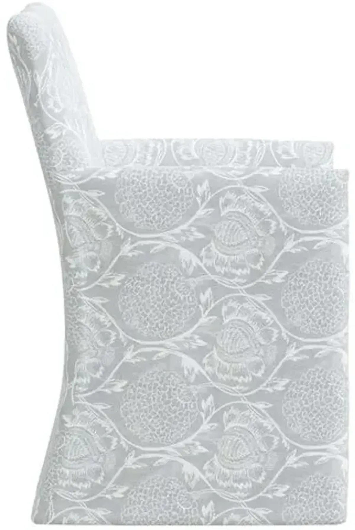 Edith Slipcover Dining Armchair - Ranjit Floral - Gray