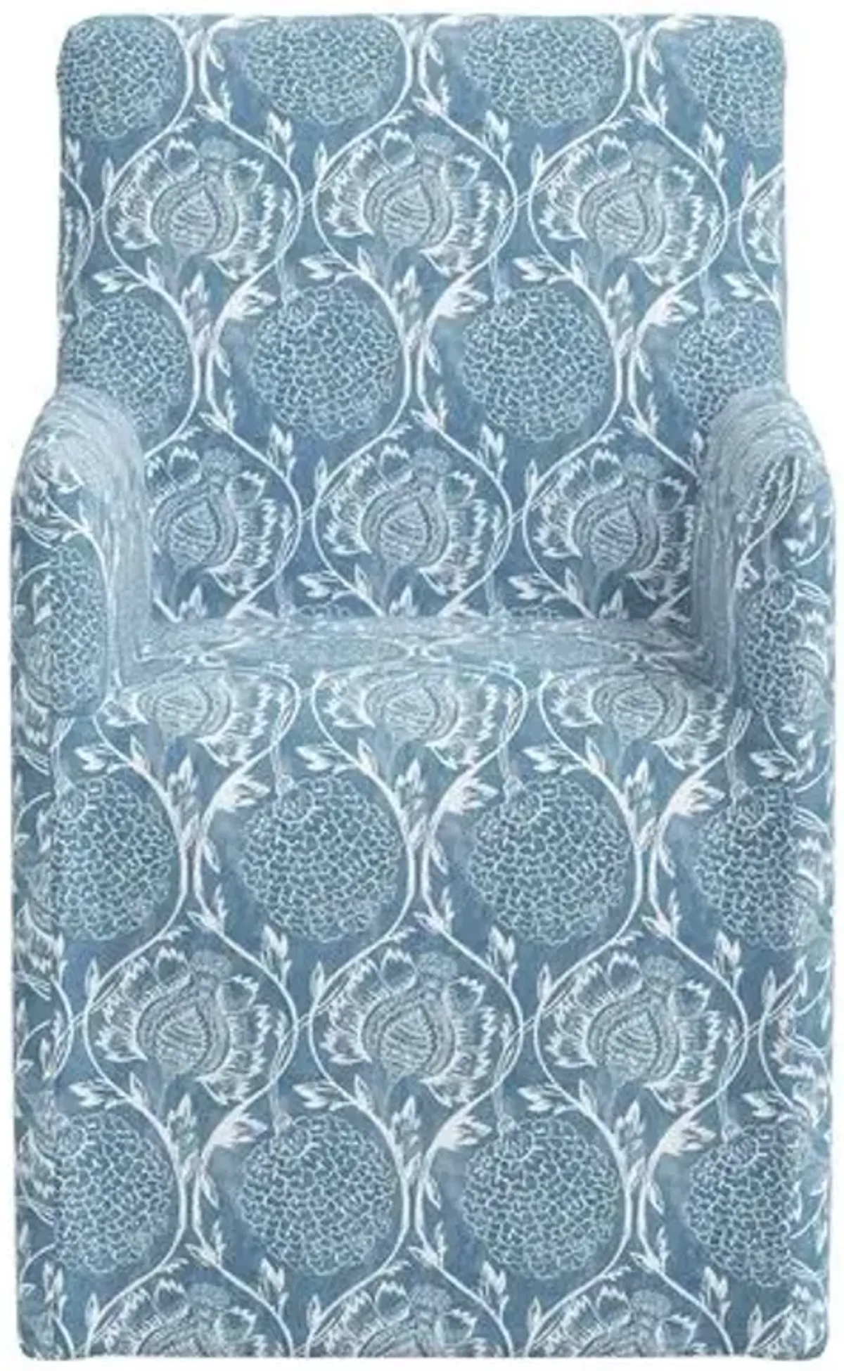 Edith Slipcover Dining Armchair - Ranjit Floral - Blue