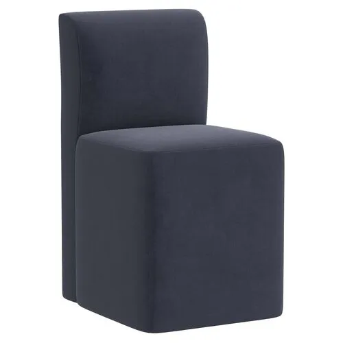 Graham Dining Chair - Velvet - Blue