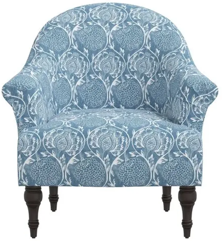 Charlotte Accent Chair - Ranjit Floral - Blue, Comfortable, Durable, Cushioned