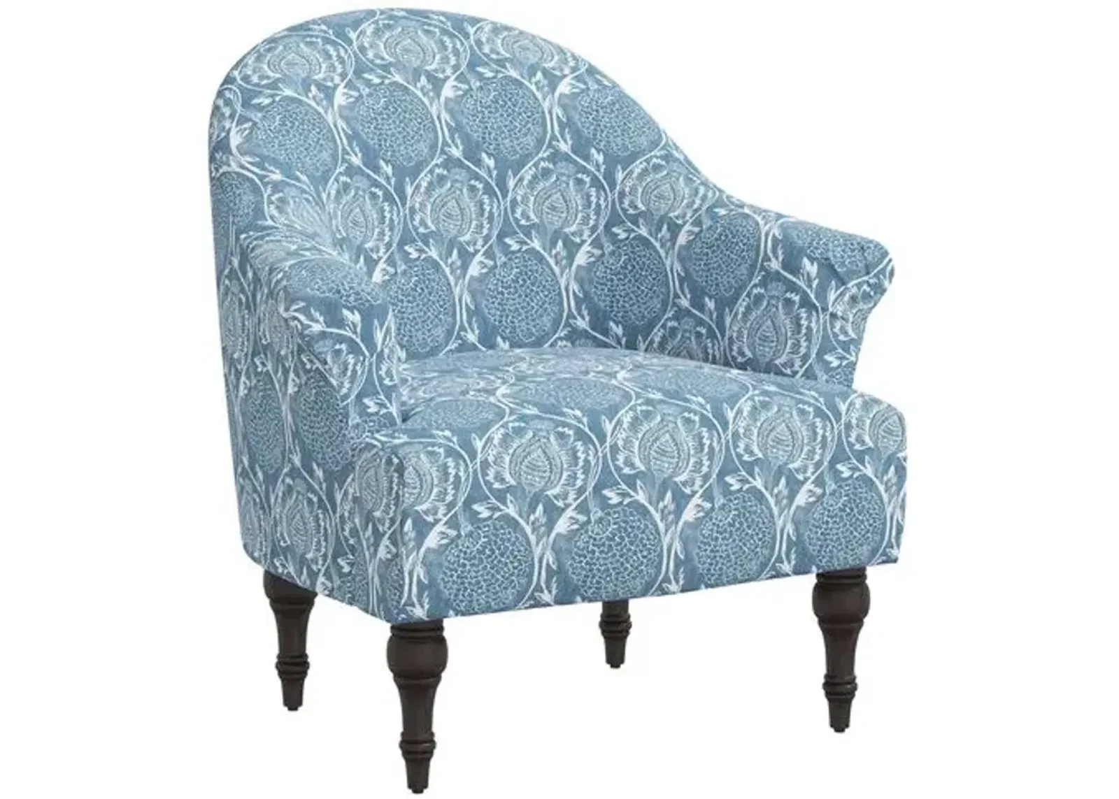 Charlotte Accent Chair - Ranjit Floral - Blue, Comfortable, Durable, Cushioned