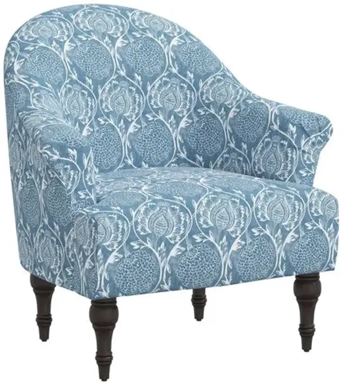 Charlotte Accent Chair - Ranjit Floral - Blue, Comfortable, Durable, Cushioned