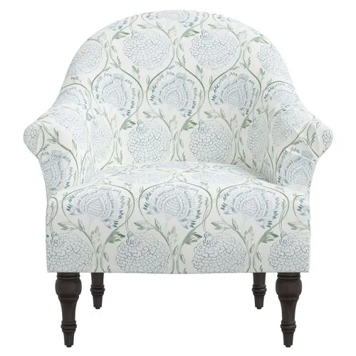 Charlotte Accent Chair - Ranjit Floral - Green, Comfortable, Durable, Cushioned