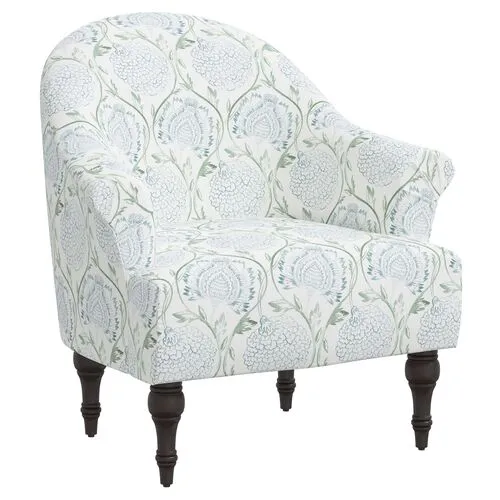 Charlotte Accent Chair - Ranjit Floral - Green, Comfortable, Durable, Cushioned