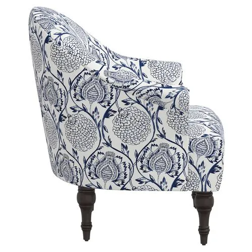 Charlotte Accent Chair - Ranjit Floral - Blue, Comfortable, Durable, Cushioned