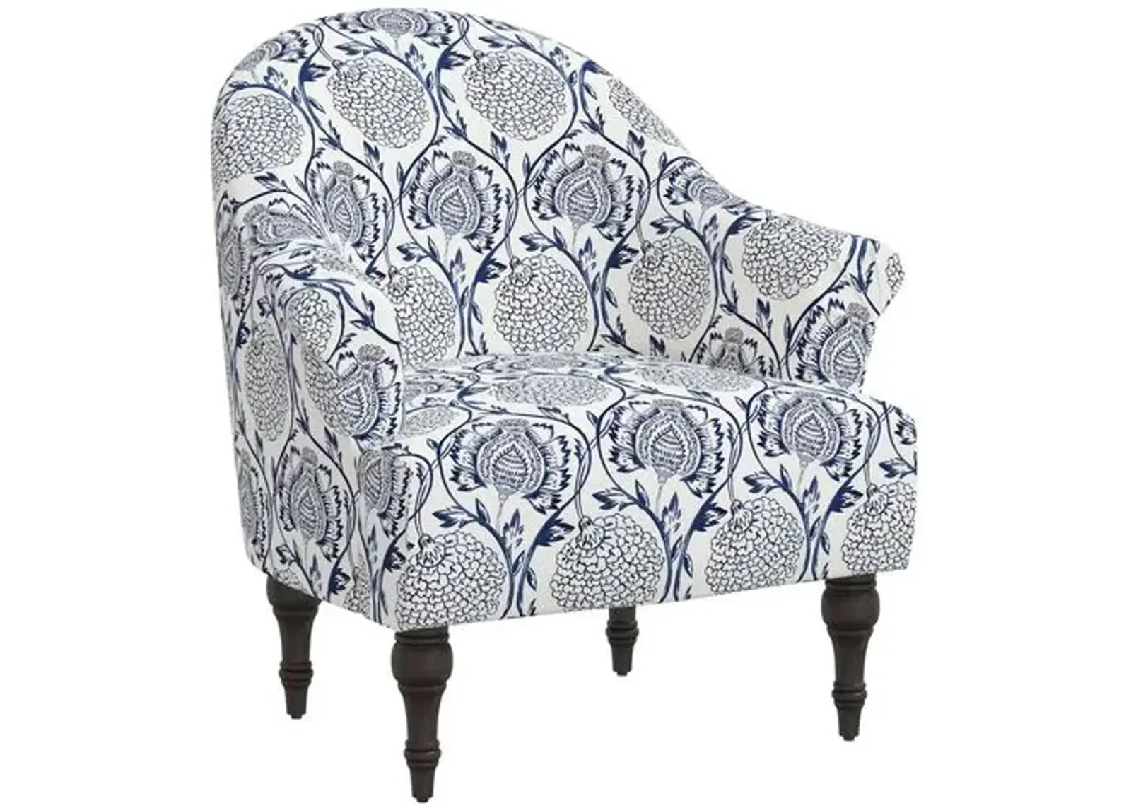 Charlotte Accent Chair - Ranjit Floral - Blue, Comfortable, Durable, Cushioned