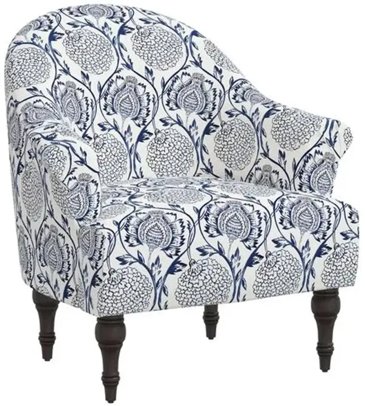 Charlotte Accent Chair - Ranjit Floral - Blue, Comfortable, Durable, Cushioned