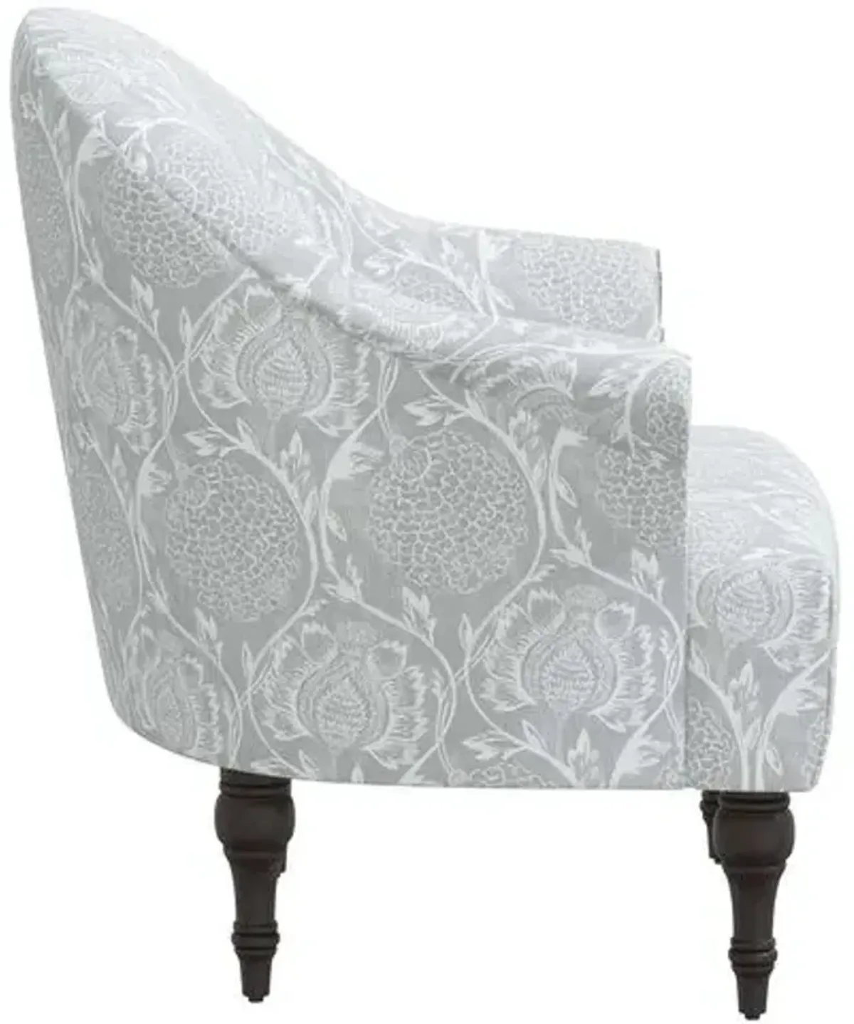 Charlotte Accent Chair - Ranjit Floral - Gray, Comfortable, Durable, Cushioned