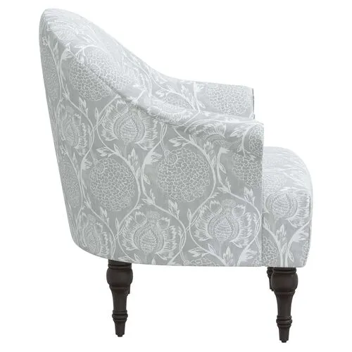 Charlotte Accent Chair - Ranjit Floral - Gray, Comfortable, Durable, Cushioned