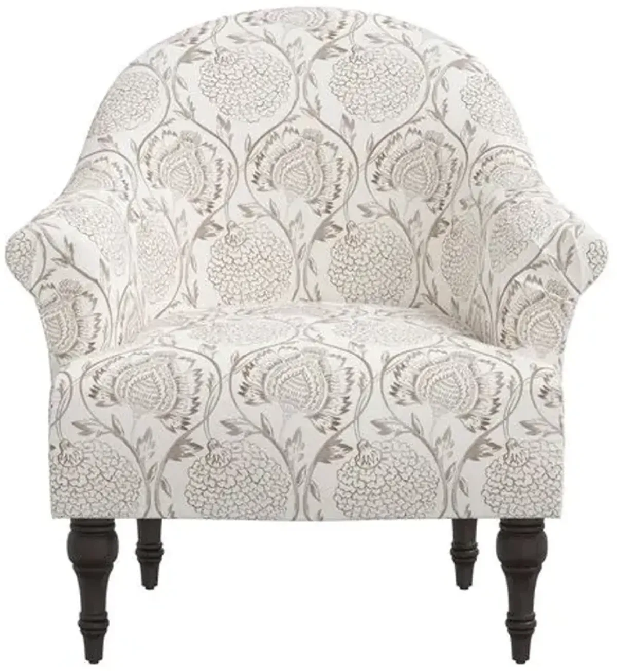 Charlotte Accent Chair - Ranjit Floral - Brown, Comfortable, Durable, Cushioned