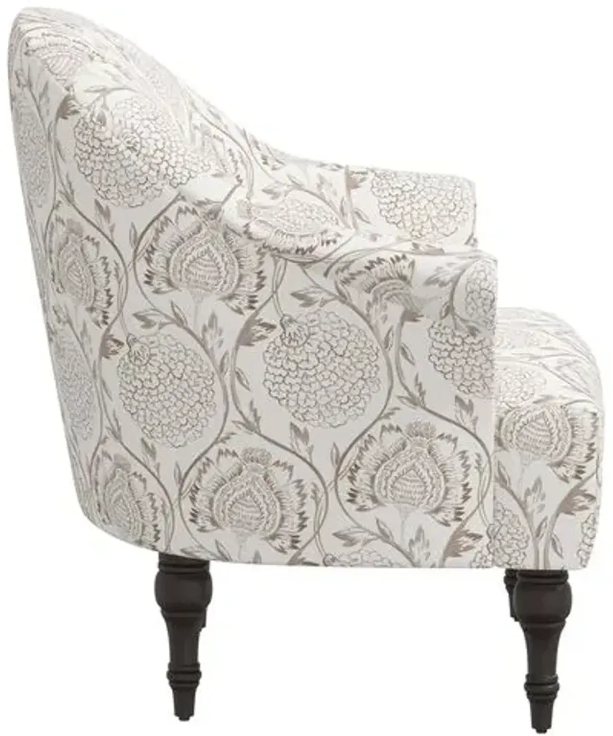 Charlotte Accent Chair - Ranjit Floral - Brown, Comfortable, Durable, Cushioned