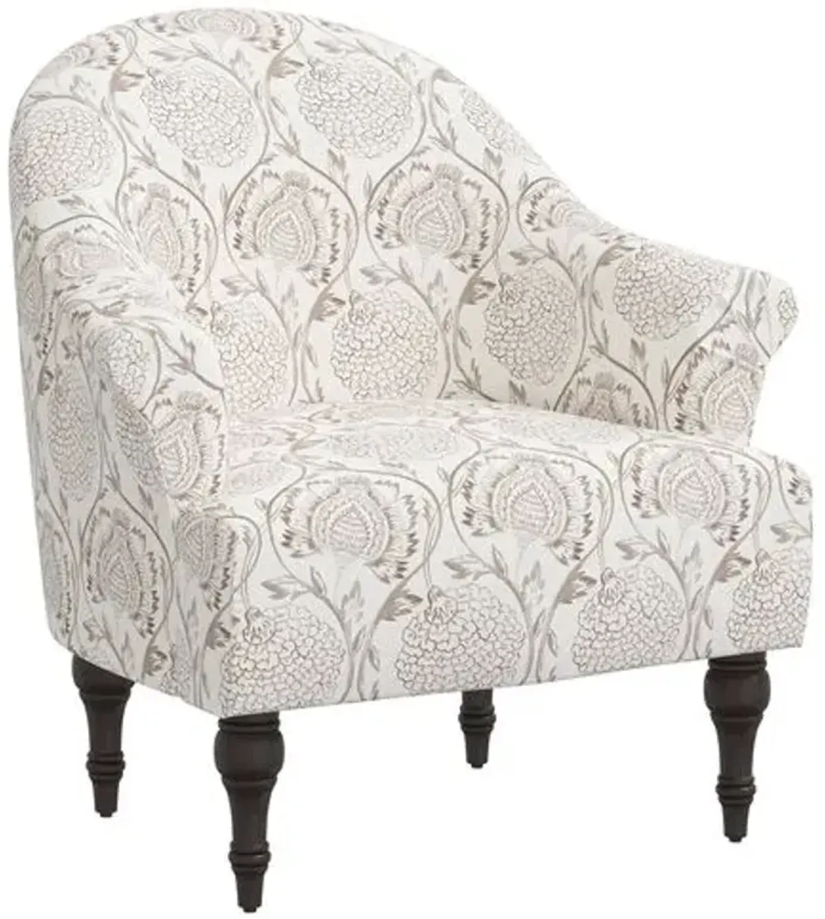 Charlotte Accent Chair - Ranjit Floral - Brown, Comfortable, Durable, Cushioned