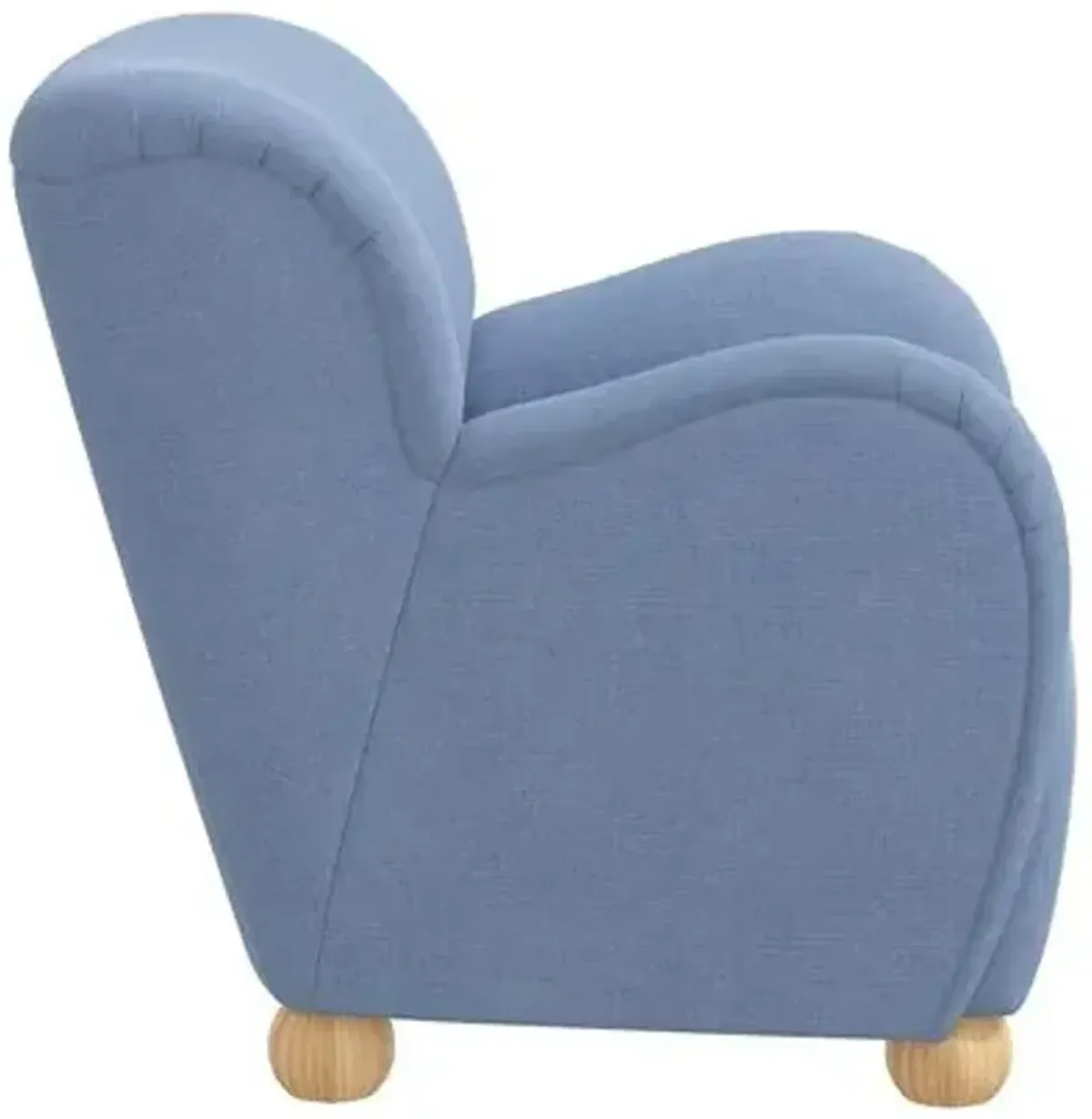 Luna Accent Chair - Linen - Blue, Comfortable, Durable, Cushioned, Linenlike Upholstery