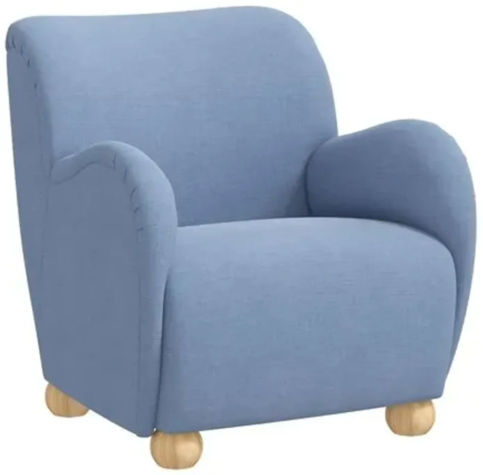 Luna Accent Chair - Linen - Blue, Comfortable, Durable, Cushioned, Linenlike Upholstery