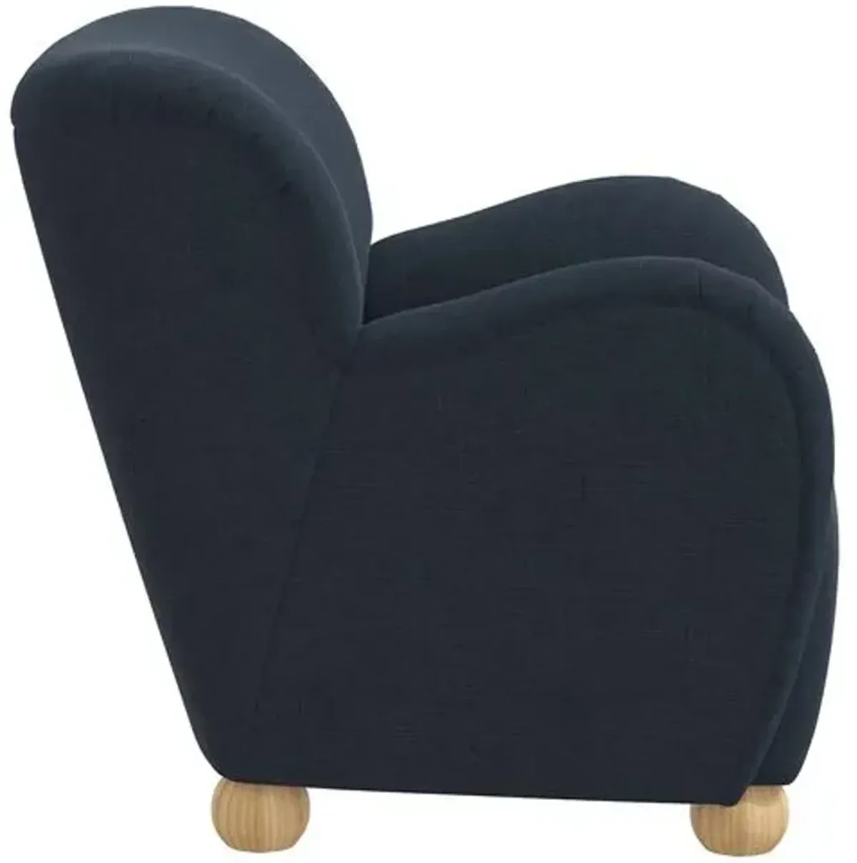 Luna Accent Chair - Linen - Blue, Comfortable, Durable, Cushioned, Linenlike Upholstery