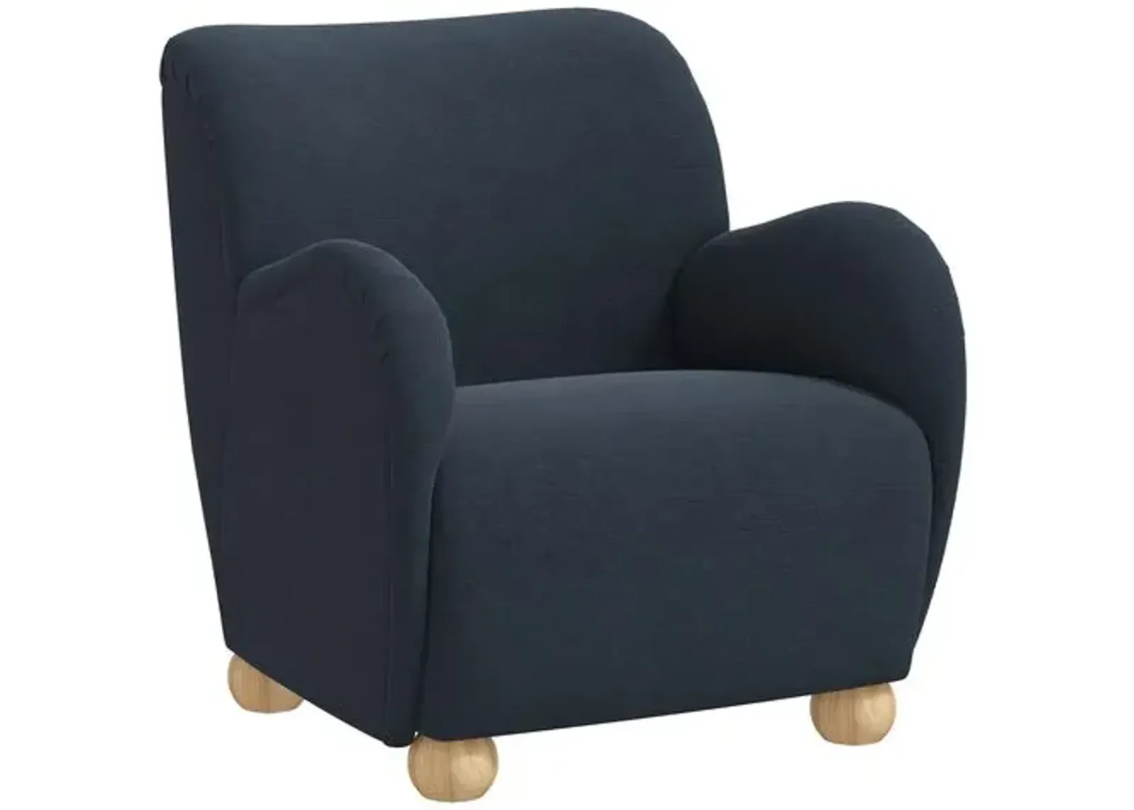 Luna Accent Chair - Linen - Blue, Comfortable, Durable, Cushioned, Linenlike Upholstery