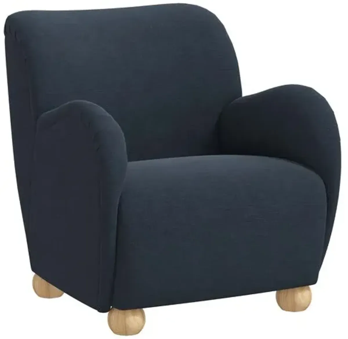 Luna Accent Chair - Linen - Blue, Comfortable, Durable, Cushioned, Linenlike Upholstery